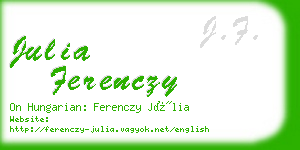 julia ferenczy business card